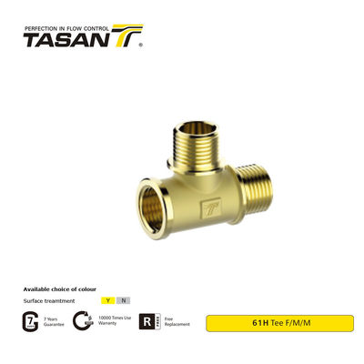 Conector T de latão TASAN F/M/M para tubos de latão com rosca 8S21 61H