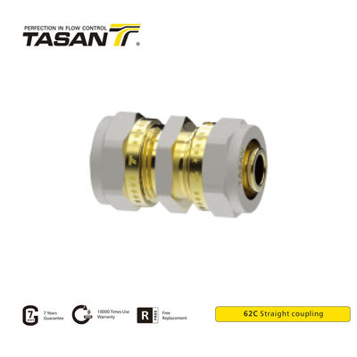 Acoplamento de compressão de latão 16mm 20mm 1 polegada reto com rosca 8S21 62C