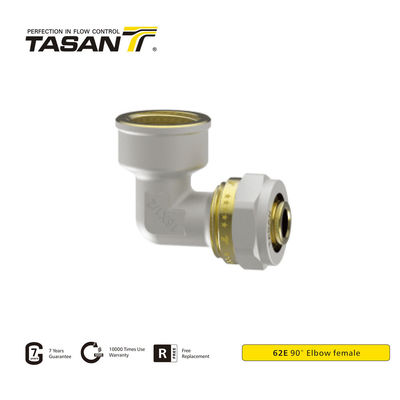 Conexões de compressão de latão industrial 20 mm cotovelo fêmea de 90 graus 62E