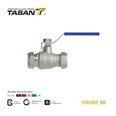 Válvula de esfera de latão VB202 58 com extremidade de compressão e alça de alavanca 232 psi