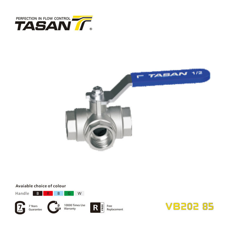 Válvula de esfera de 3 vias de latão 25bar ISO228 rosca 2'' válvula de esfera Ips VB202 85