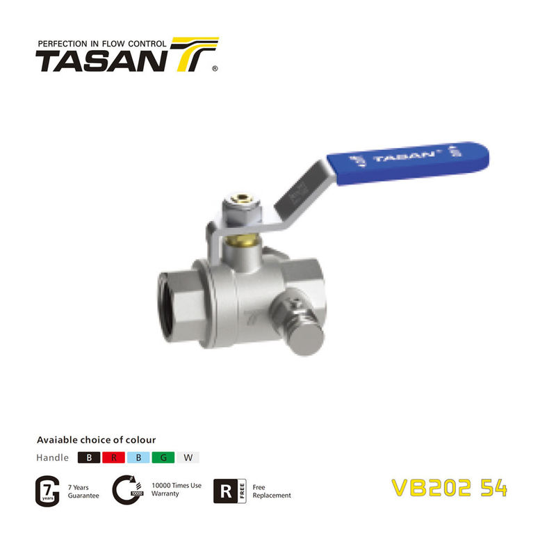 Manual VB202 54 3 4 válvula de esferas de latão com galinha de drenagem feminina X feminina 362.5 Psi